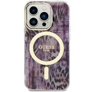 Оригинален гръб GUESS Leopard MagSafe GUHMP14XHLEOPWP - iPhone 14 Pro Max розов - Img 3