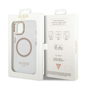 Оригинален гръб GUESS Metal Outline GUHMP14MHTRMD MagSafe - iPhone 14 Plus златист - Img 8