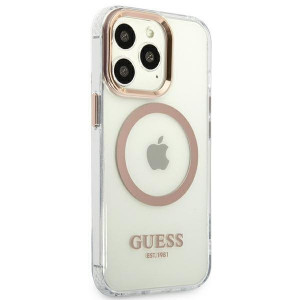 Оригинален гръб GUESS Metal Outline MagSafe GUHMP13XHTRMD - iPhone 13 Pro Max златист - Img 4