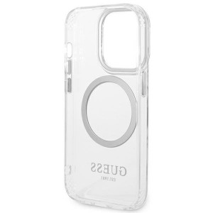Оригинален гръб GUESS Metal Outline MagSafe GUHMP14XHTRMS - iPhone 14 Pro Max сребрист - Img 7