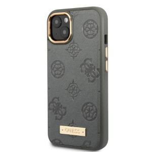 Оригинален гръб GUESS Peony Logo Plate MagSafe GUHMP13MSAPSTG - iPhone 13 сив - Img 2