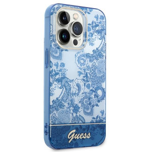 Оригинален гръб GUESS Porcelain GUHCP14LHGPLHB - iPhone 14 Pro син - Img 4