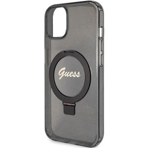 Оригинален гръб GUESS Ring Stand Script Glitter MagSafe - iPhone 15 Plus / 14 Plus черен - Img 6