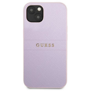 Оригинален гръб GUESS Saffiano Hot Stamp & Metal Logo GUHCP13SPSASBPU - iPhone 13 mini лилав - Img 3