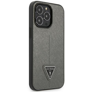 Оригинален гръб GUESS Saffiano Triangle Logo GUHCP14XPSATLG - iPhone 14 Pro Max сребрист - Img 4