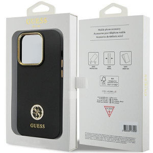 Оригинален гръб GUESS Silicone Logo Strass 4G GUHCP14LM4DGPK case - iPhone 14 Pro черен - Img 8