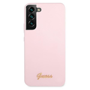 Оригинален гръб GUESS Silicone Script Metal Logo GUHCS22MLSLMGLA - Samsung Galaxy S22+ лавандула - Img 3