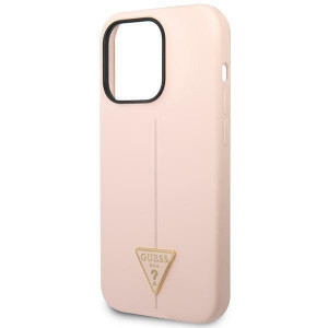 Оригинален гръб GUESS Silicone Triangle GUHCP14LSLTGP - iPhone 14 Pro розов - Img 6