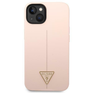 Оригинален гръб GUESS Silicone Triangle GUHCP14SSLTGP - iPhone 14 розов - Img 3