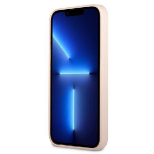 Оригинален гръб GUESS Silicone Triangle Logo GUHCP13MSLTGP - iPhone 13 розов - Img 5