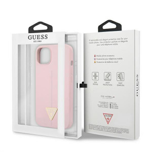Оригинален гръб GUESS Silicone Triangle Logo GUHCP13MSLTGU - iPhone 13 лилав - Img 8