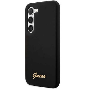 Оригинален гръб GUESS Silicone Vintage Gold Logo GUHCS23MSLSMK - Samsung Galaxy S23+ черен - Img 2