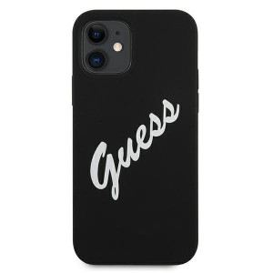 Оригинален гръб GUESS Silicone Vintage Script GUHCP12SLSVSBW - iPhone 12 mini черен - Img 3