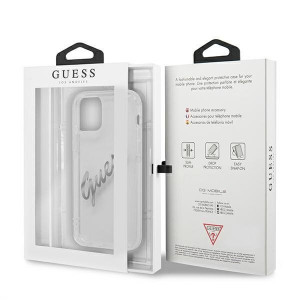 Оригинален гръб GUESS Vintage Script Silver GUHCP12MKTRSVSI - iPhone 12 / 12 Pro прозрачен - Img 8