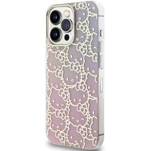 Оригинален гръб Hello Kitty IML Gradient Electrop Crowded Kitty Head - iPhone 15 Pro Max розов - Img 2