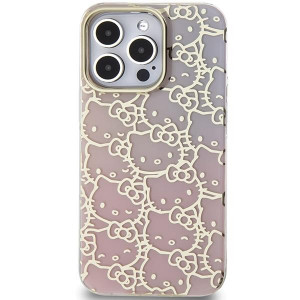 Оригинален гръб Hello Kitty IML Gradient Electrop Crowded Kitty Head - iPhone 14 Pro розов - Img 3