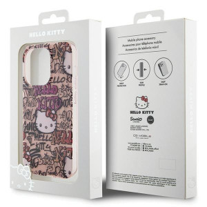 Оригинален гръб Hello Kitty IML Tags Graffiti - iPhone 15 Pro розов - Img 8