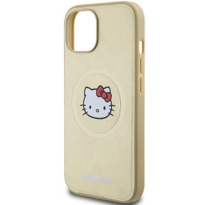 Оригинален гръб Hello Kitty Leather Kitty Head MagSafe - iPhone 15 златист - Img 6