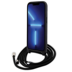 Оригинален гръб KARL LAGERFELD Crossbody Saffiano Metal Pin Karl & Choupette - iPhone 15 Plus черен - Img 4
