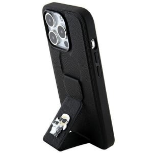 Оригинален гръб KARL LAGERFELD Gripstand Saffiano Karl & Choupette Pins - iPhone 14 Pro черен - Img 8
