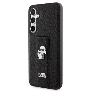 Оригинален гръб KARL LAGERFELD Gripstand Saffiano Karl & Choupette Pins - Samsung Galaxy S23 FE черен - Img 2