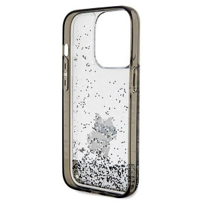 Оригинален гръб KARL LAGERFELD Liquid Glitter Choupette - iPhone 14 Pro Max прозрачен - Img 7