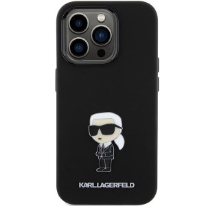 Оригинален гръб KARL LAGERFELD Silicone Ikonik Metal Pin - iPhone 15 Pro черен - Img 3