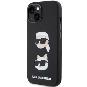 Оригинален гръб KARL LAGERFELD Silicone Karl & Choupette Head - iPhone 15 Plus / 14 Plus черен - Img 2