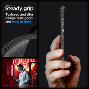 Оригинален гръб SPIGEN Liquid Air - iPhone 15 Pro черен мат - Img 11