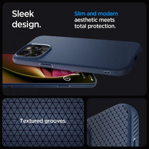Оригинален гръб SPIGEN Liquid Air - iPhone 15 Pro Max тъмносин - Img 10