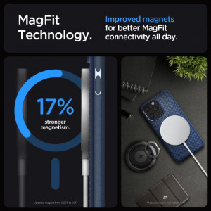 Оригинален гръб SPIGEN Mag Armor MagSafe - iPhone 15 Pro Max тъмносин - Img 12