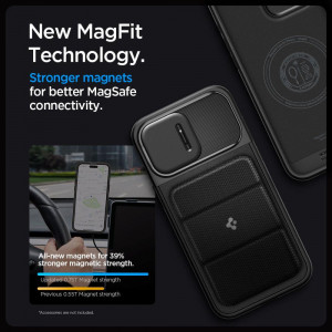 Оригинален гръб SPIGEN Optik Armor MagSafe - iPhone 15 Pro черен - Img 16