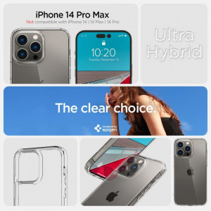 Оригинален гръб SPIGEN Ultra Hybrid - iPhone 14 Pro Max кристалнопрозрачен - Img 6