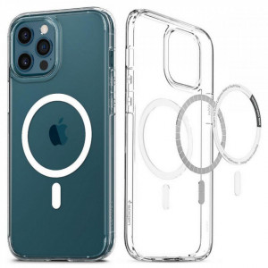 Оригинален гръб SPIGEN Ultra Hybrid MagSafe - iPhone 12 Pro Max бял - Img 2