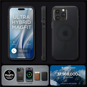 Оригинален гръб SPIGEN Ultra Hybrid MagSafe - iPhone 15 Pro Max Frost Black - Img 17