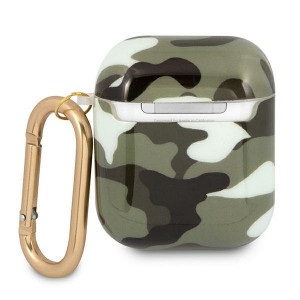 Оригинален калъф за слушалки GUESS Camo GUA2UCAMA - AirPods 1 / 2 зелен / каки - Img 3