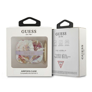 Оригинален калъф за слушалки GUESS Flower Strap GUA3HHFLU - AirPods 3 лилав - Img 3