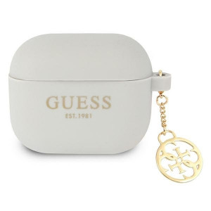 Оригинален калъф за слушалки GUESS Silicone Charm 4G GUA3LSC4EG - AirPods 3 сив - Img 1