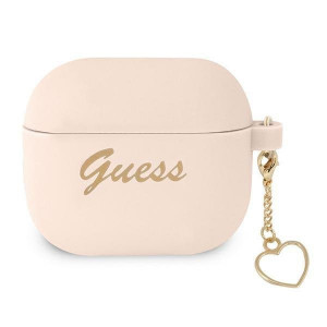 Оригинален калъф за слушалки GUESS Silicone Charm GUA3LSCHSP - AirPods 3 розов - Img 1