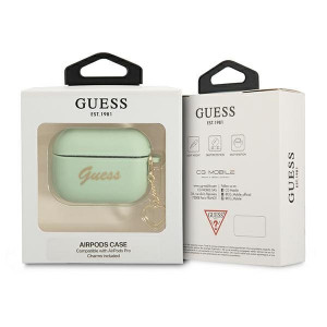 Оригинален калъф за слушалки GUESS Silicone Charm Heart GUAPLSCHSN - AirPods Pro зелен - Img 3