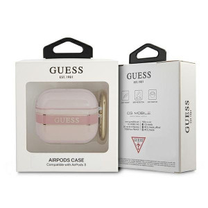 Оригинален калъф за слушалки GUESS Strap GUA3HHTSP - AirPods 3 розов - Img 3