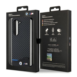 Оригинален калъф от естествена и еко кожа BMW Leather Carbon - Samsung Galaxy Z Fold5 черен - Img 7