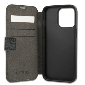 Оригинален калъф тип книга GUESS 4G Big Metal Logo GUBKP13L4GMGGR - iPhone 13 Pro сив - Img 5