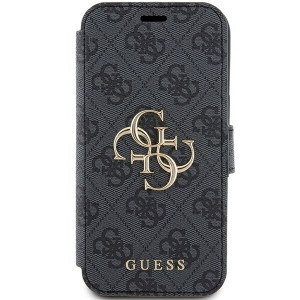 Оригинален калъф тип книга GUESS 4G Metal Logo - iPhone 13 / 14 / 15 сив - Img 3