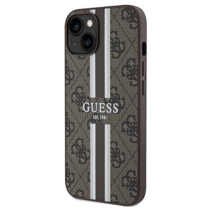 Оригинален калъф тип книга GUESS 4G Printed Stripes MagSafe - iPhone 13 / 14 / 15 кафяв - Img 2