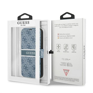 Оригинален калъф тип книга GUESS 4G Stripe GUBKP13S4GDBL - iPhone 13 mini син - Img 7