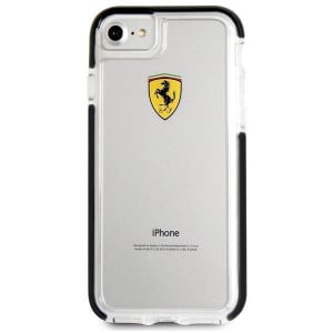 Оригинален прозрачен твърд гръб с цветна рамка FERRARI Shockproof FEGLHCP7BK - iPhone 7 / 8 / SE (2nd gen) / SE (3rd gen) черен - Img 3