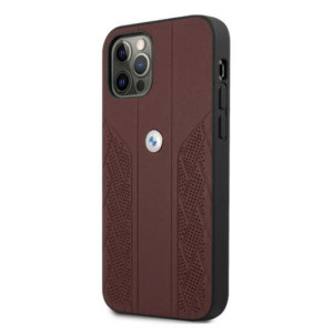 Оригинален твърд гръб от еко кожа BMW Leather Curve Perforate BMHCP12LRSPPR - iPhone 12 Pro Max червен - Img 2