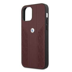 Оригинален твърд гръб от еко кожа BMW Leather Curve Perforate BMHCP12MRSPPR - iPhone 12 / 12 Pro червен - Img 6