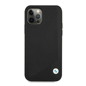 Оригинален твърд гръб от еко кожа BMW Leather Deboss BMHCP12LRCDPK - iPhone 12 Pro Max черен - Img 3